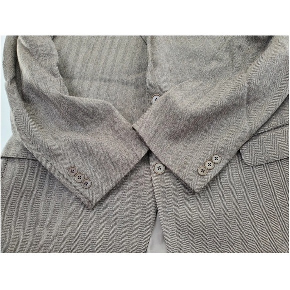 Coppley Zegna Bocelli Sport Coat Brown Herringbone Wool Modern Bespoke Vent 42T - Picture 9 of 16
